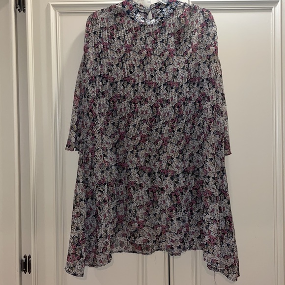 ZARA SHEER FLORAL FLOEY OVERSIZED MINI DRESS M - Picture 5 of 6